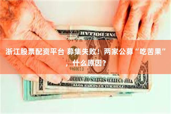 浙江股票配资平台 募集失败！两家公募“吃苦果”，什么原因？