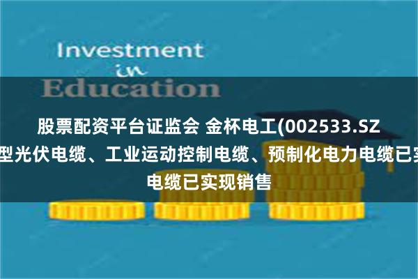 股票配资平台证监会 金杯电工(002533.SZ)：铠装型光伏电缆、工业运动控制电缆、预制化电力电缆已实现销售