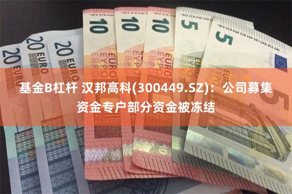 基金B杠杆 汉邦高科(300449.SZ)：公司募集资金专户部分资金被冻结