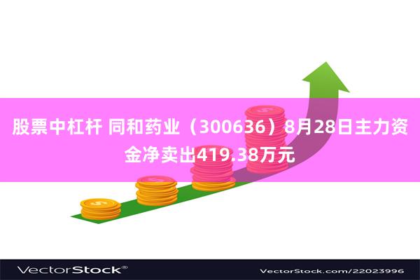 股票中杠杆 同和药业（300636）8月28日主力资金净卖出419.38万元